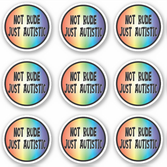 Pas Rude Just Autistic - Sticker Pack (Devant)