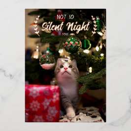 Pas si Silencieux Night Pet Photo Foil Carte de va