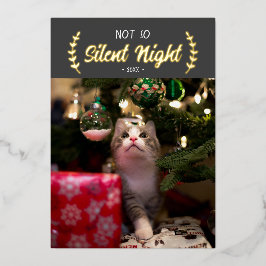Pas si Silencieux Night Pet Photo Foil Carte de va