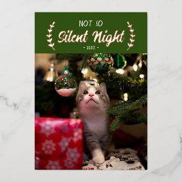 Pas si Silencieux Night Pet Photo Foil Carte de va