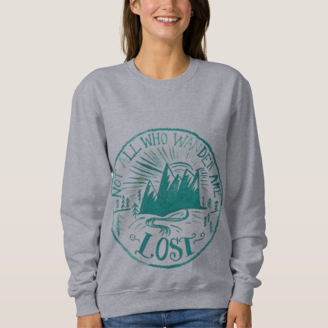 "pas tout ce qui errent est" sweatshirt gris perdu (Devant)
