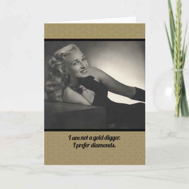 Pas un digger d'or drôle Vintage 1940 carte de not (Devant)