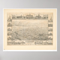 Pasadena, CA. Panoramakarte (1305A)