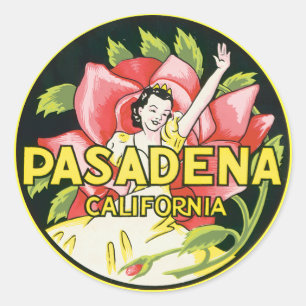 Pasadena California Runder Aufkleber