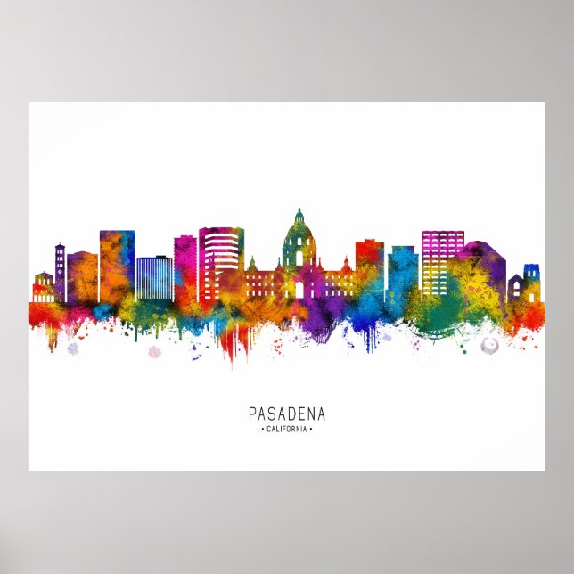 Pasadena California Skyline Poster (Vorne)