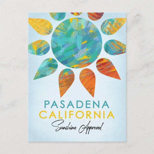Pasadena California Sunshine Travel Postkarte (Vorderseite)