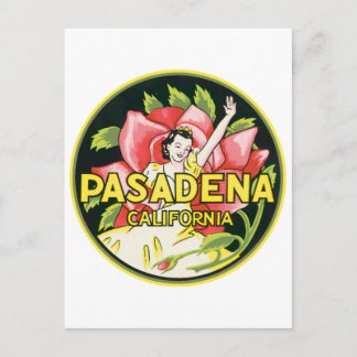 Pasadena California Vintages Gepäcksiegel Postkarte