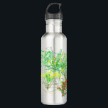 Pasadena Garden Edelstahlflasche<br><div class="desc">Inspired by my backyard garden in Pasadena, CA, I hand-drew this bottle for you. This is a view of a lemon tree and succulents. Thanks.</div>