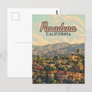Pasadena Los Angeles Kalifornien Berge Vintage  Postkarte