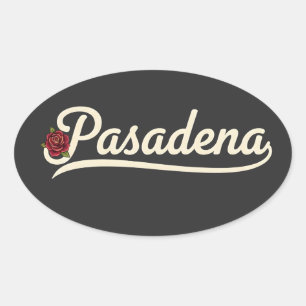 Pasadena-Rose Ovaler Aufkleber