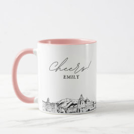 Pasadena Skyline Personalisierte Hochzeitscoffee-T Tasse