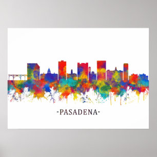 Pasadena Skyline Poster
