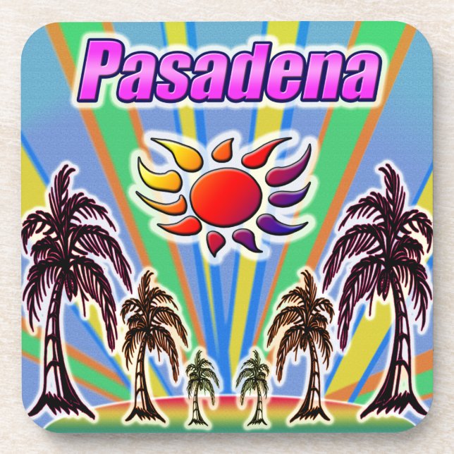 Pasadena Summer Liebe Getränkeuntersetzer (Vorderseite)
