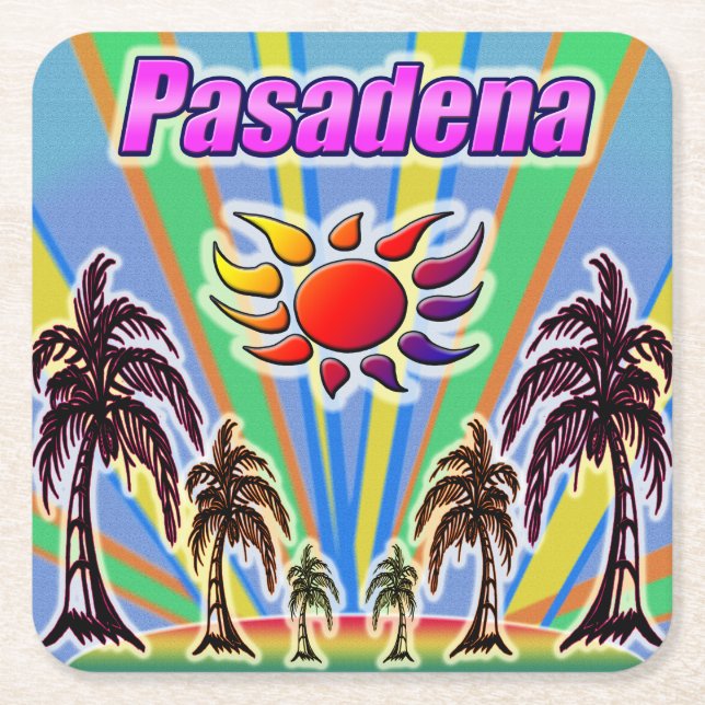 Pasadena Summer Liebe Untersetzer (Vorderseite)
