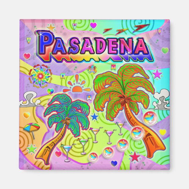 Pasadena Vacances Magnet cible (Devant)