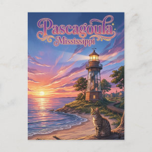 Pascagoula River Leuchtturm Mississippi Postkarte