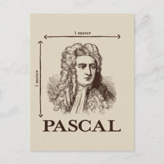 Pascal = 1 Newton pro Quadratmeter Mathematik-Witz Postkarte