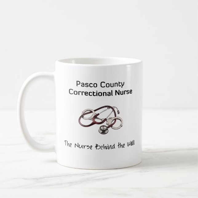 Pasco Countykorrekturkrankenschwester-Tasse Kaffeetasse (Links)