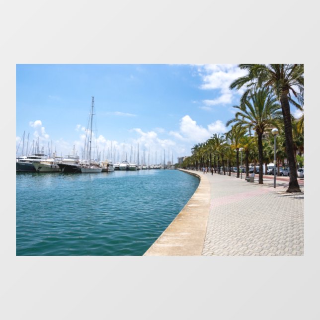 Paseo maritimo - Palma de Mallorca, Spanien Fensteraufkleber (Blatt)