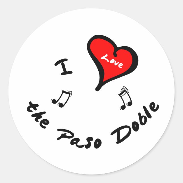 Paso-Doble-Elemente - Ich höre den Paso-Doble Runder Aufkleber (Vorderseite)