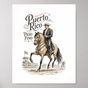 Paso Fino Pferd Puerto Rico Poster