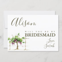 Paso Robles Bridesmaid Vorschlagskarte