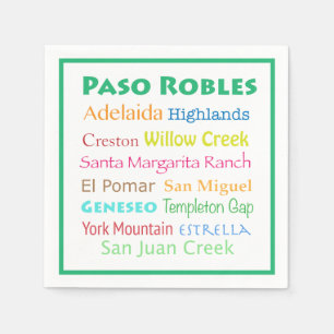 Paso Robles Bunte Weiße Wein Servietten