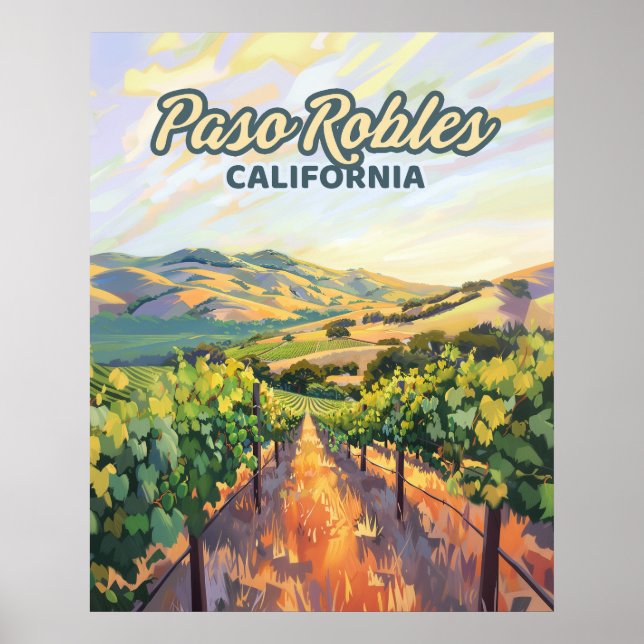 Paso Robles California Weinberg Central Coast Poster (Vorne)
