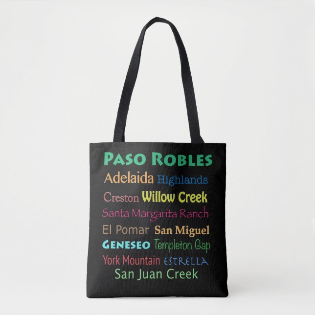 Paso Robles Colorful Wine Tasche (Vorderseite)