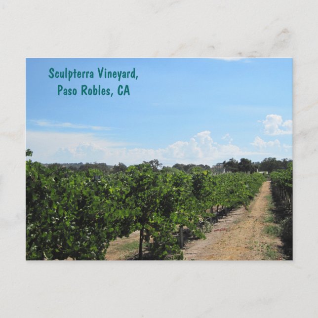 Paso Robles, Kalifornien, Weinland Postkarte (Vorderseite)