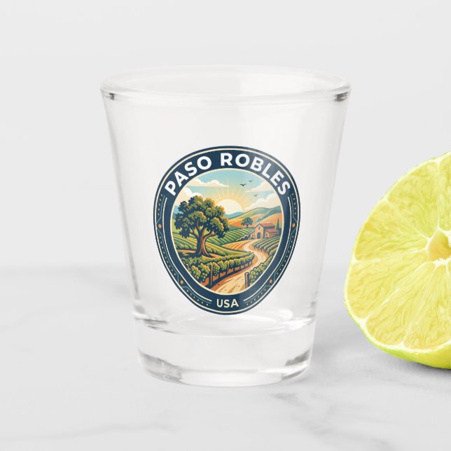 Paso Robles USA Schnapsglas (Vorderseite)