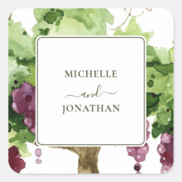 Paso Robles Weinkeller Weinkeller Hochzeit Umschla Quadratischer Aufkleber