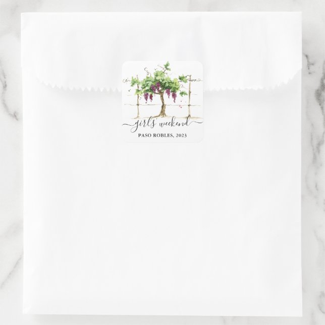 Paso Robles Weinkultur und Erde Quadratischer Aufkleber (Tasche)