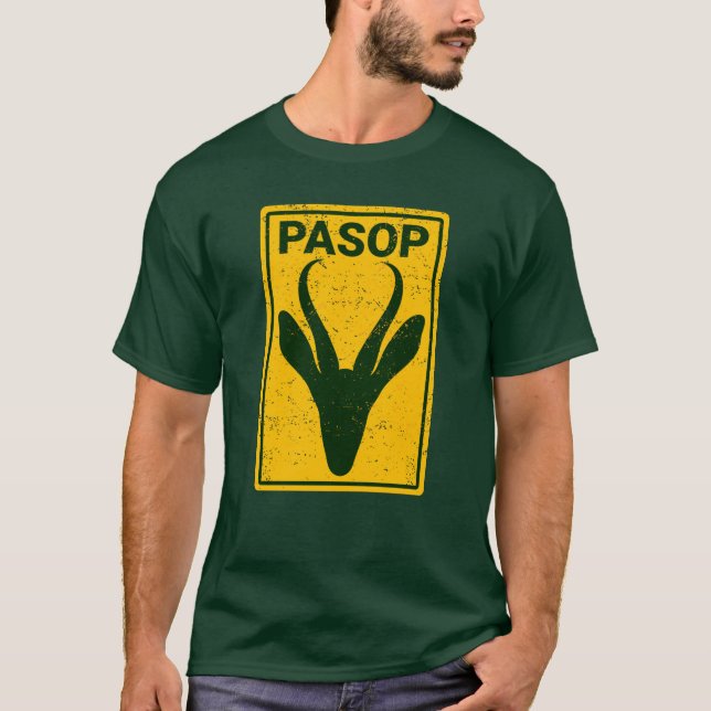 Pasop Springbok warnt Sign South Africa Rugby T-Shirt (Vorderseite)