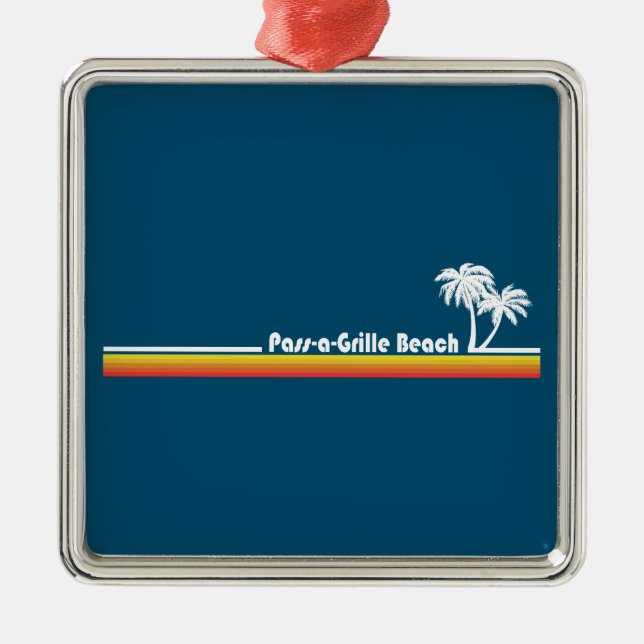 Pass-a-Grille Beach Florida Ornament Aus Metall (Vorne)