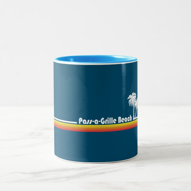 Pass-a-Grille Beach Florida Zweifarbige Tasse (Mittel)