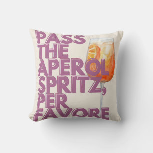 Pass auf Aperol Spritz Print   Italienischer Cockt Kissen