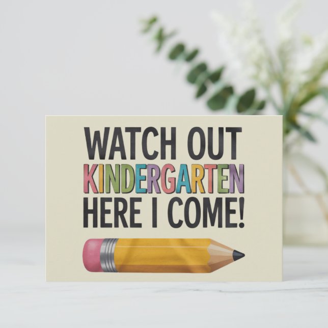 Pass auf den Kindergarten auf, hier komme ich zurü Dankeskarte (Stehend Vorderseite)