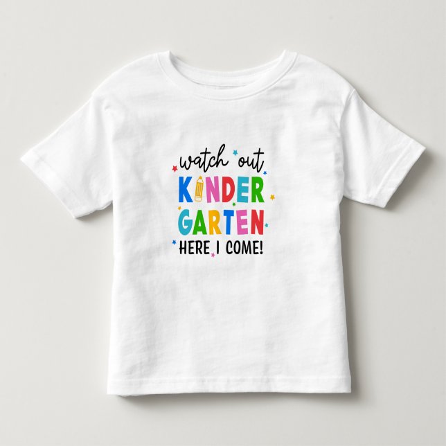 Pass auf den Kindergarten auf, ich komme Niedlich Kleinkind T-shirt (Vorderseite)