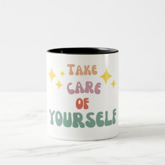 Pass auf dich auf zweifarbige tasse
