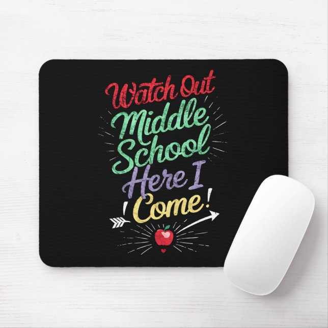Pass auf die Mittelschule auf, ich komme zur Schul Mousepad (Mit Mouse)