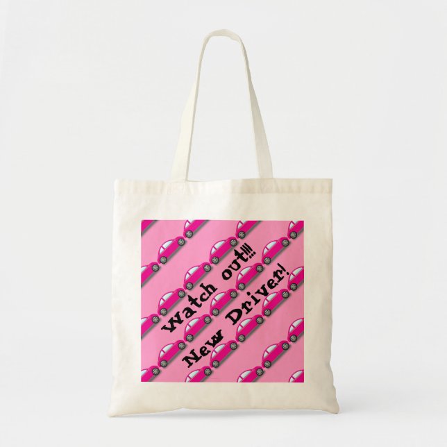 Pass auf! Neuer Treiber! Pink Car Toe Bag Tragetasche (Vorne)