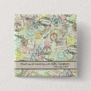 Pass-Briefmarken-Druck-Knopf Button