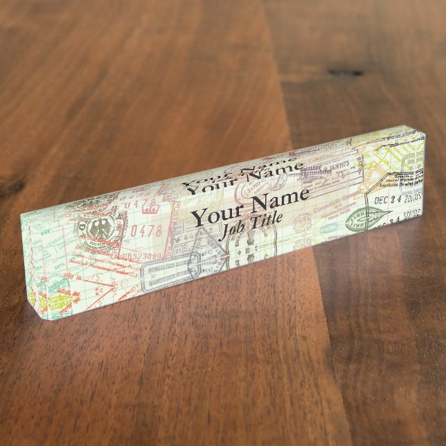 Pass-Briefmarken-Druck-Namensschild Namensplakette (Seite)