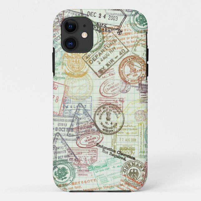 Pass-Briefmarken-Druck-Telefon-Kasten Case-Mate iPhone Hülle (Rückseite)
