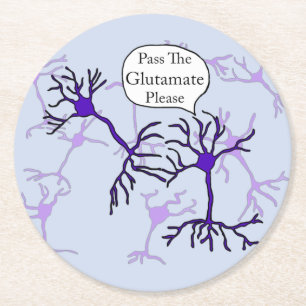 Pass die Glutamate Neuron Runder Pappuntersetzer
