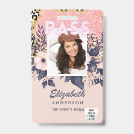 PASS Foto ID - Girly Blume Glitzer Trending Ausweis