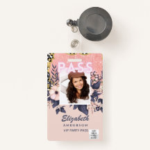 PASS Foto ID - Girly Blume Glitzer Trending