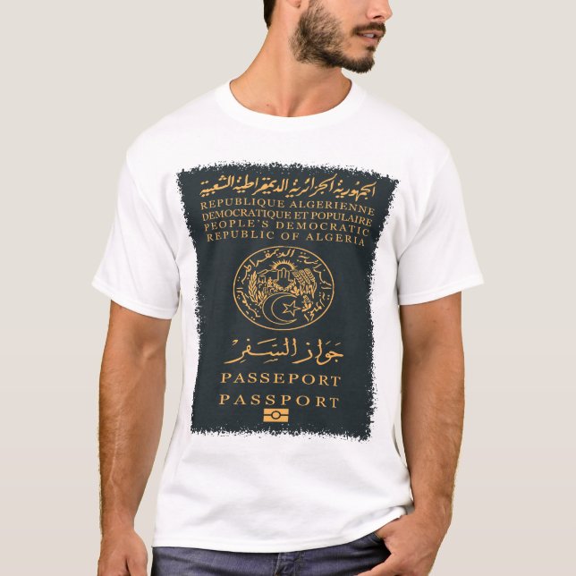 Pass für Algerien T-Shirt (Vorderseite)