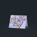 Pass für Vögel Feiertagskarte<br><div class="desc">Grafische Abbildung von Vögeln in einem Baum.</div>